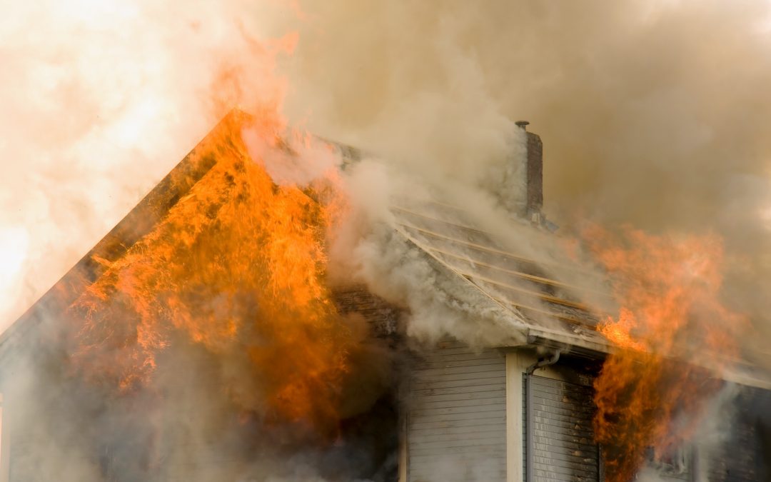 Rooftop house fire